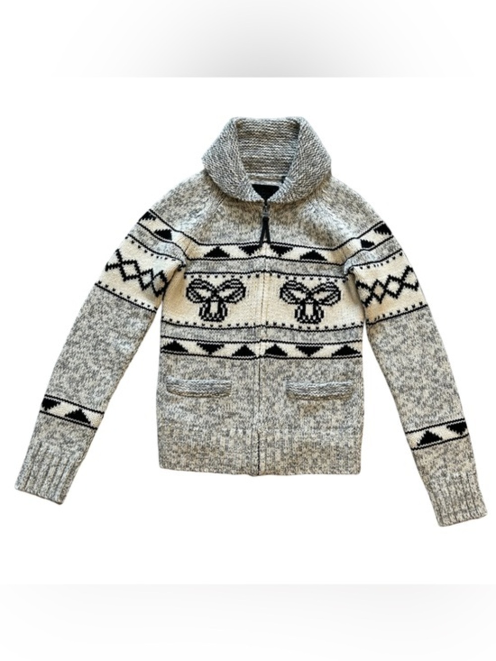 Aritzia TNA 100% Lambswool Sea To Sky Zip Up Knit Sweater Jacket